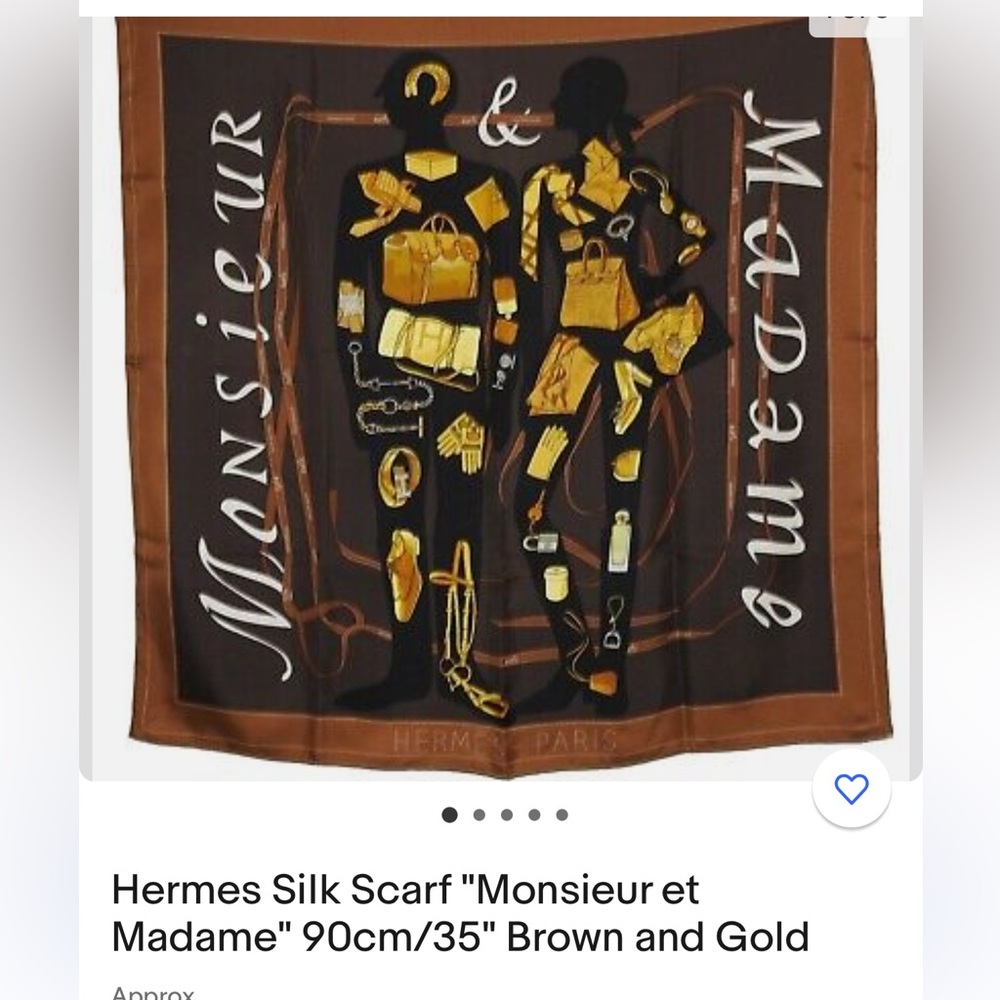 authentic HERMES scarf, 100% silk